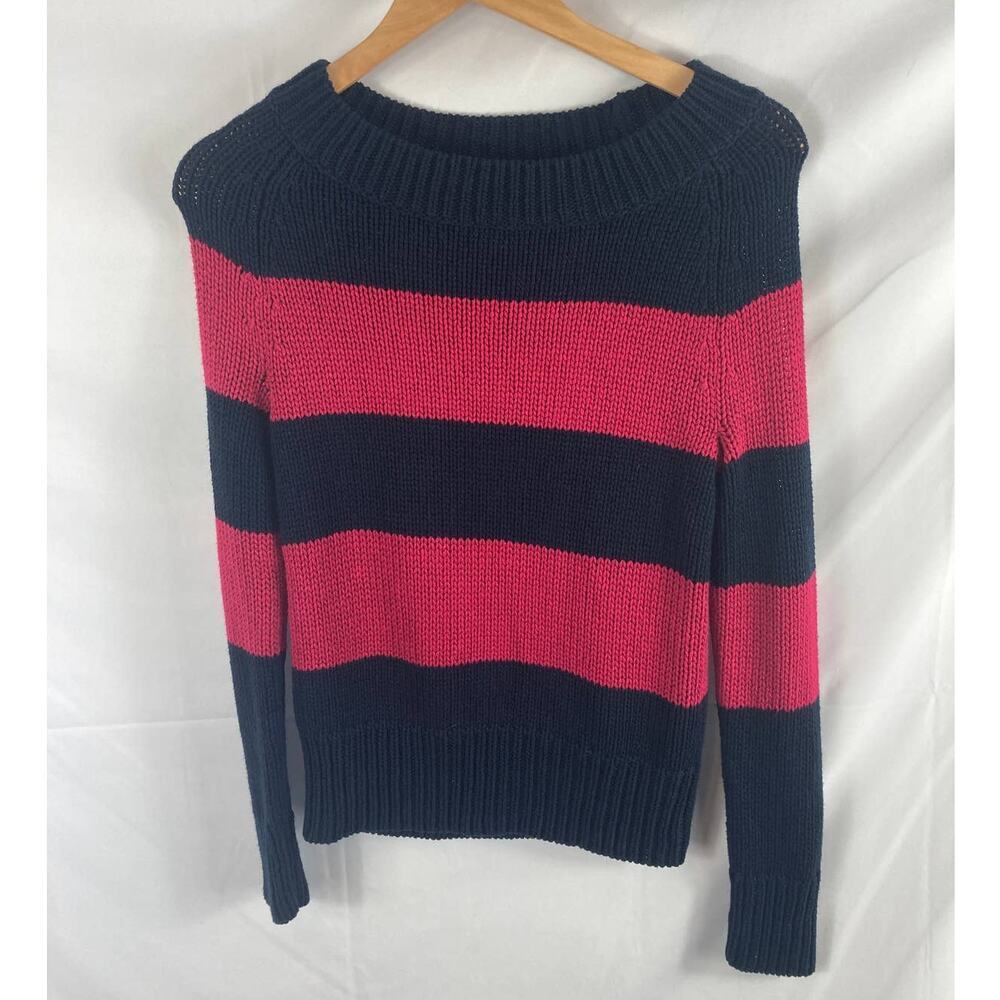 Gap Striped Cable Knit Round Knit Sweater XS